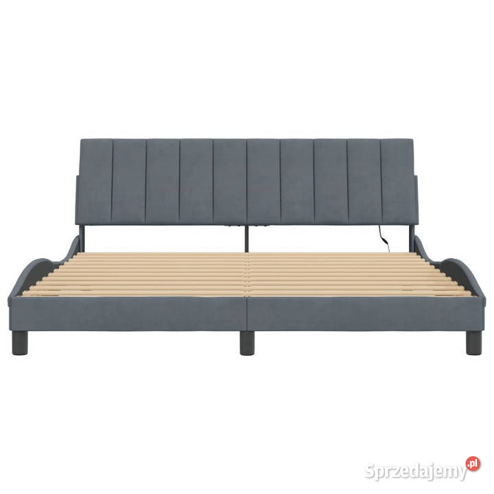 Rama łóżka z LED ciemnoszara aksamitna 180x200 Warszawa