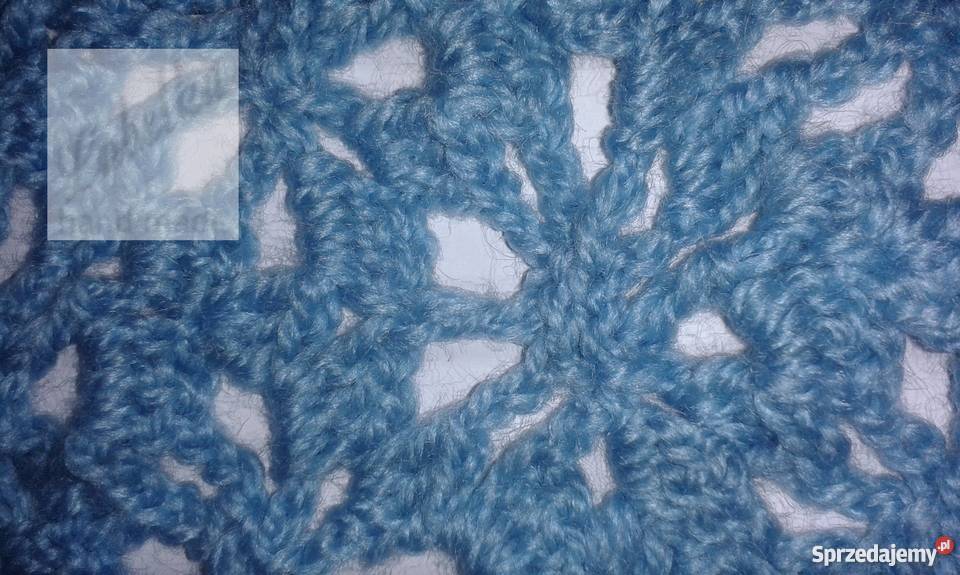 Rękawiczki mitenki niebieskie na szydełku podlaskie Białystok