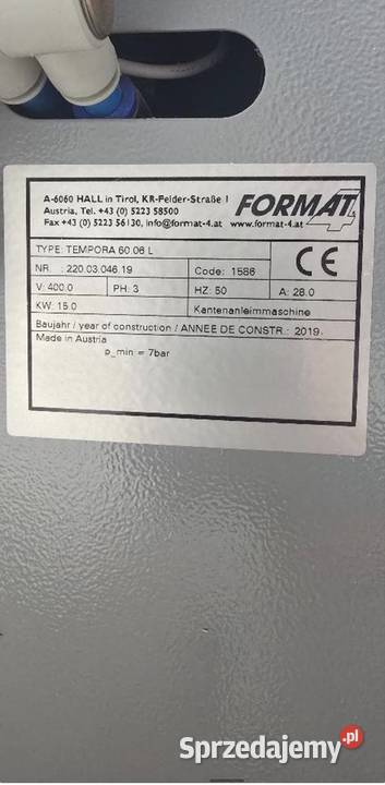 Okleiniarka oklejarka FORMAT 4 TEMPORA F600 Gorlice