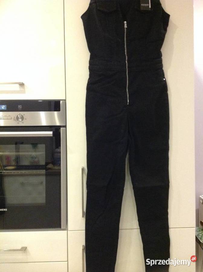 Czarny Kombinezon Jeans Damski GUESS 29 NOWY Długie
