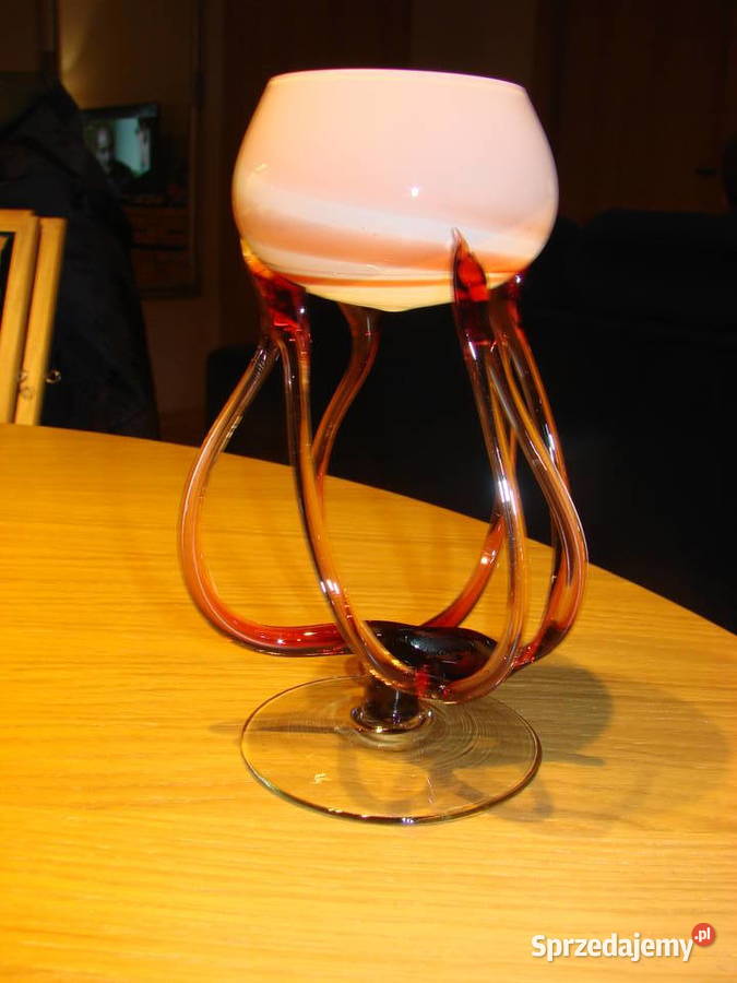 Krosno kielich szkło artystyczne PRL Pruszcz Gdański