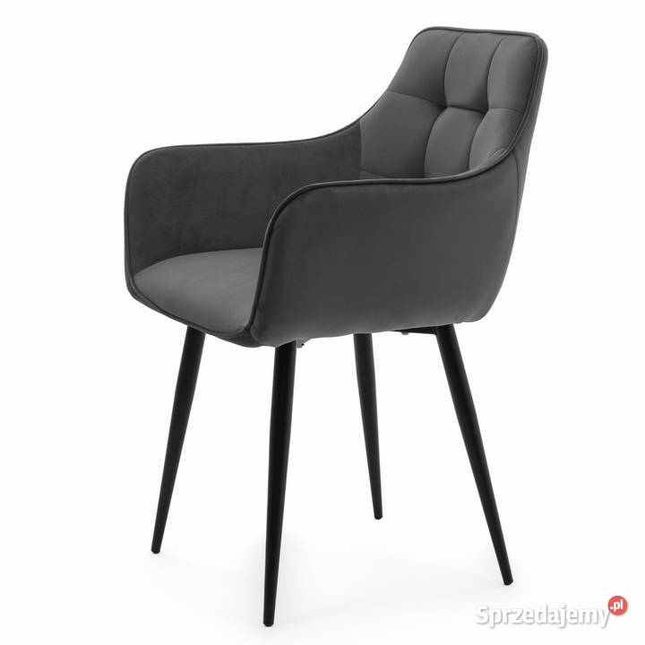 Szare Krzesło Tapicerowane Quattro Wysyłka 24H 88cm Tarchały Małe