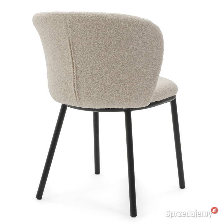 Krzesło Tapicerowane Bari Jasnobeżowe Boucle Krzesła Tarchały Małe