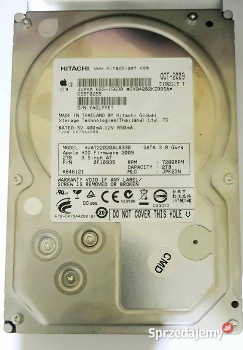 Hitachi Ultrastar 2TB 7200RPM 32MB 35 Pojemność 2000 sprzedam
