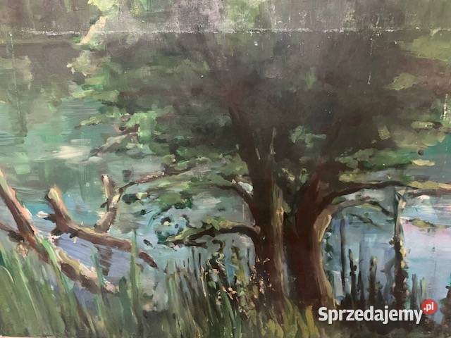 Obraz pejzaż drzewo ok2006 polska malarka na