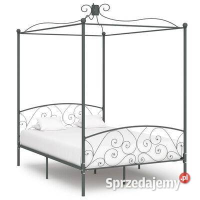 vidaXL Rama łóżka z baldachimem szara metalowa mazowieckie Warszawa sprzedam
