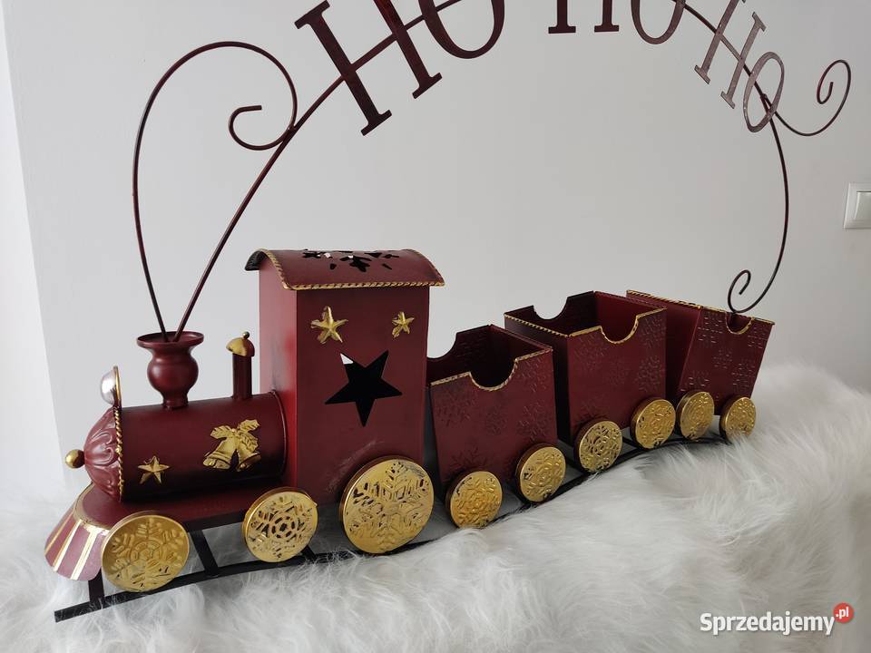 CZERWONY POCIĄG ŚWIATECZNA DEKORACJA Straszęcin