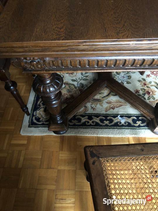 antyczny stół i sześć krzeseł dolnośląskie Wałbrzych