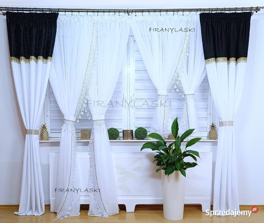 Firana 400x155 Firany do pokoju salonu złote Płońsk