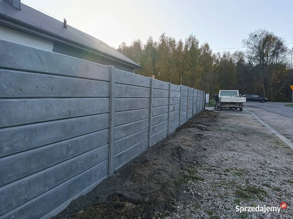 Nowoczesne ogrodzenie betonowe Glinnik