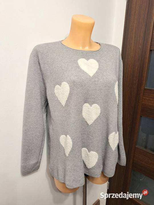 4042 Swetr szary serca sprężysty biały warmińsko-mazurskie Braniewo