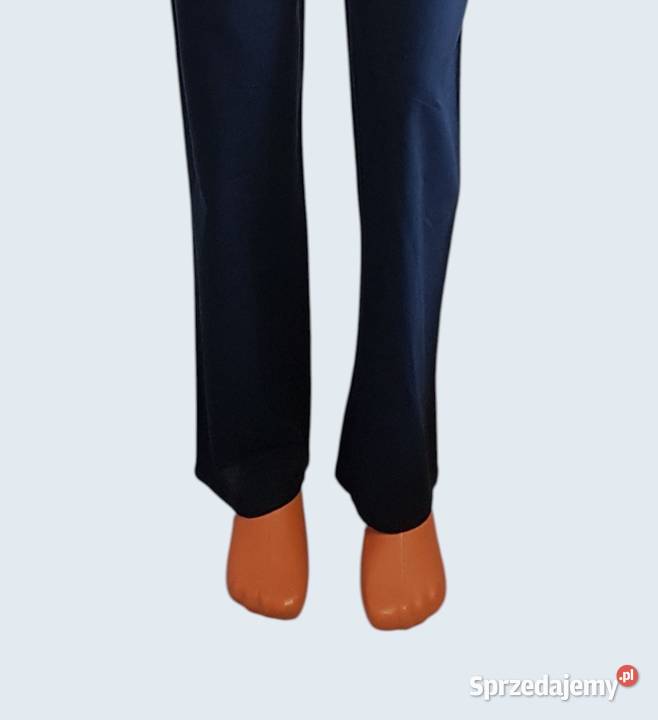 Damskie eleganckie granatowe spodnie materiałowe Chrzanów
