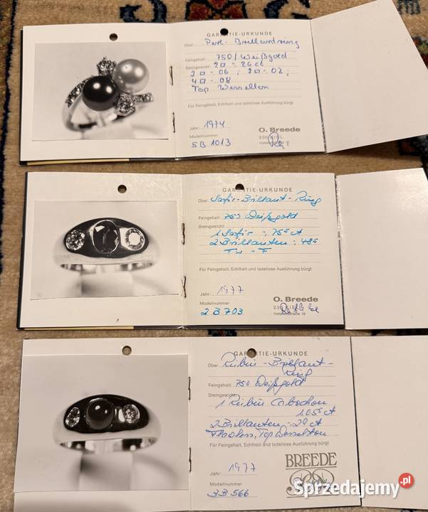 Zestaw pierścionków vintage złoto 18 karatów 750 Szczecin