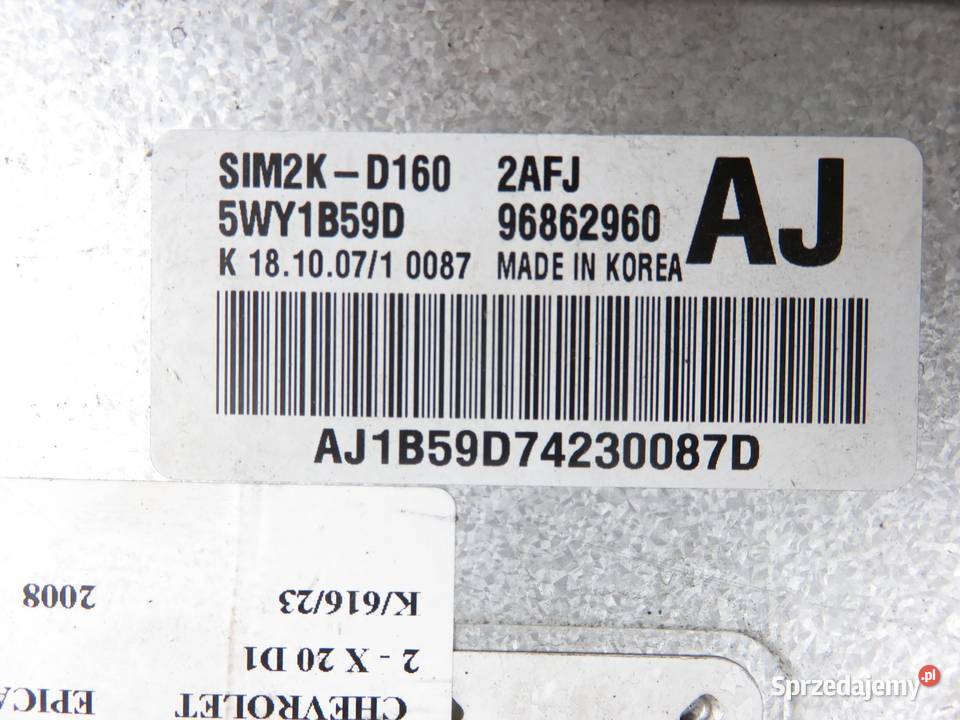 STEROWNIK CHEVROLET EPICA 20 96862960AJ 5WY1B59D sprzedam