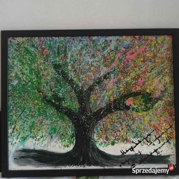 Obraz ręcznie malowany w ramie Szczecin