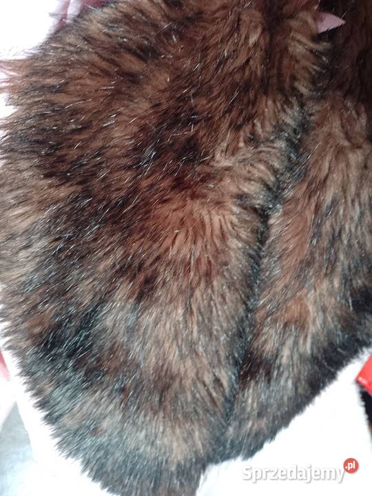 Brązowy duży futrzany płaszcz z Londynu futrzana Dla kobiet małopolskie Kraków