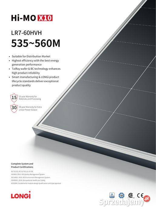PALETA 36 LONGi Solar 540W LR760HVH540 HiMO X10