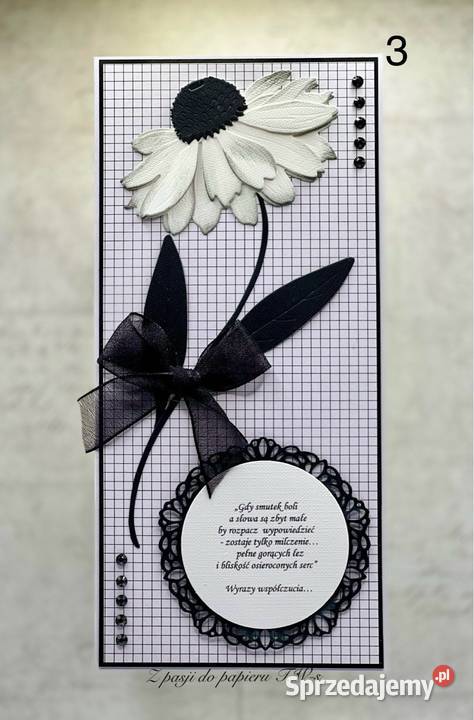 Kartka kondolencyjna ręcznie robiona w kopercie