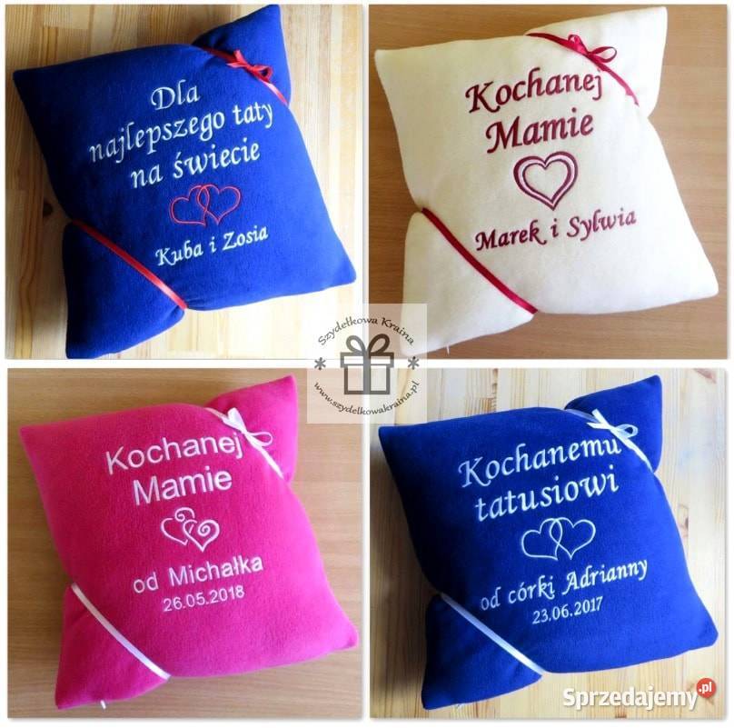 Prezent DZIEŃ MATKI mamy OJCA poduszka z haftem Toruń