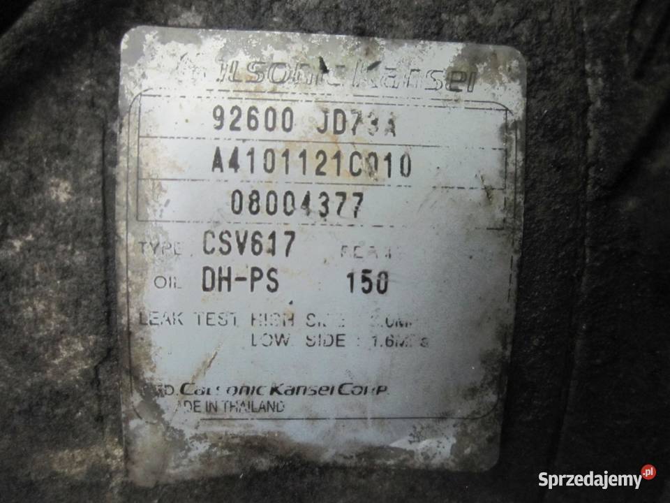 NISSAN QASHQAI 20 DCI 08r sprężarka klimatyzacji sprzedam