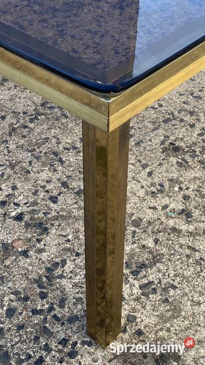 Złoty mosiężny stolik kawowy ława z dymionym Gryfice