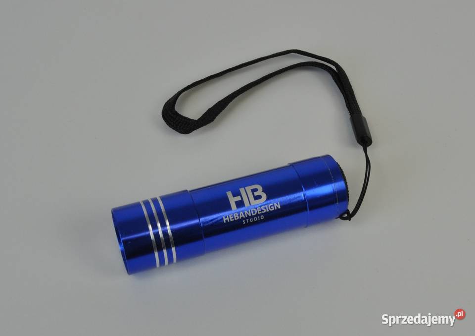 Latarka LED niebieska z logo grawer 50 podkarpackie Leżajsk