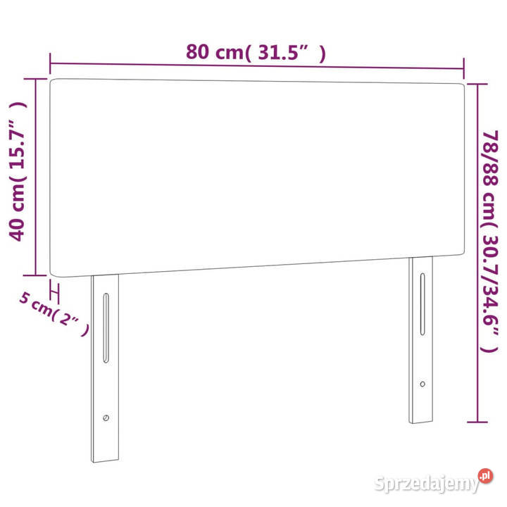 Zagłówek do łóżka z LED czarny 80x5x7888 Warszawa sprzedam