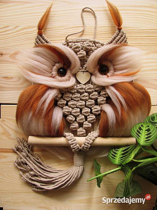 Sowa makrama puchacz rękodzieło hand made Wrocław