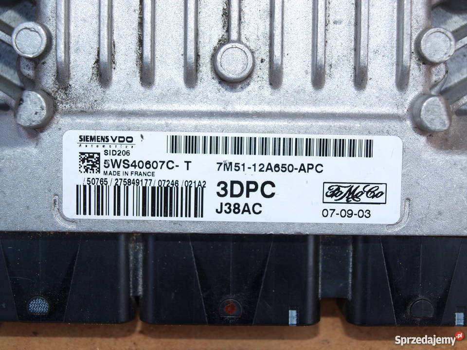 Ford 18 TDCi komputer Siemens 7M5112A650APC Rok produkcji 2007