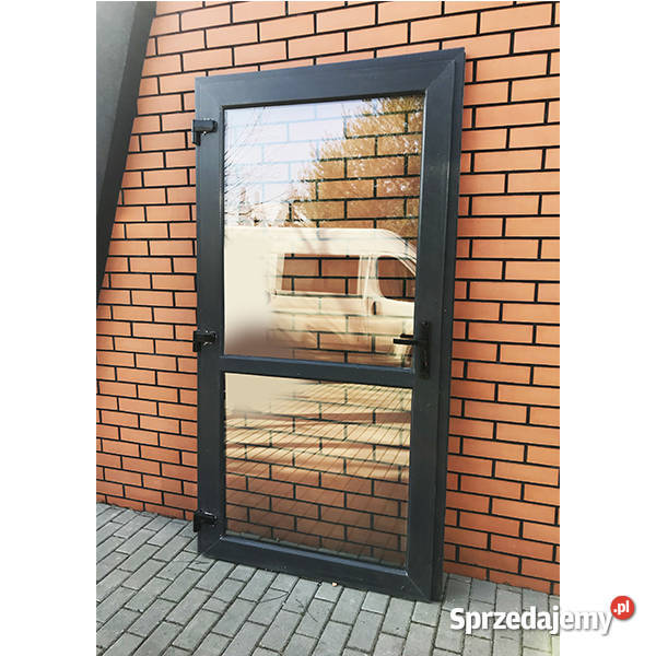 Ciepłe wzmacniane drzwi PCV 110x210 antracyt Kraków sprzedam