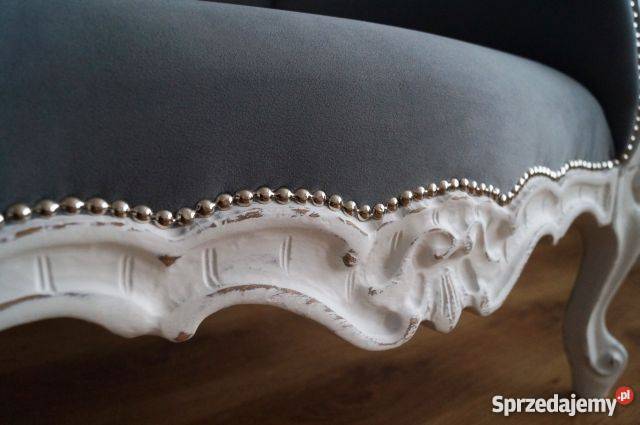 Fotel barokowy shabby chic szary Stalowa Wola
