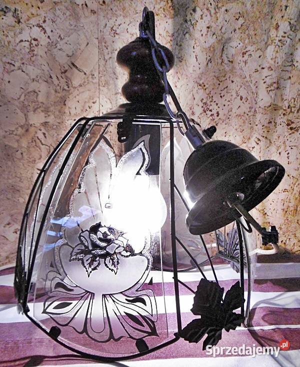 Lampa sufitowa żyrandol E 27 z PRL Ostrów Wielkopolski