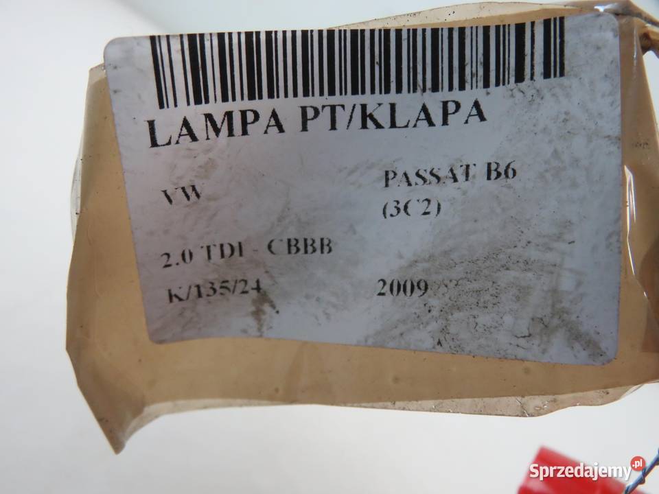LAMPA PRAWA TYLNA KLAPA VW PASSAT B6 3C5945094F osobowe