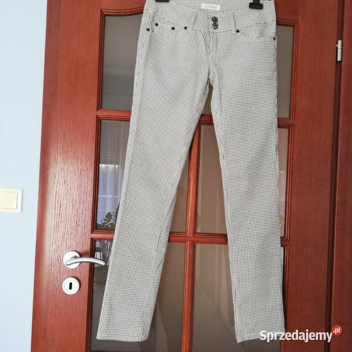 Spodnie NOWE w drobną kratkę 28 LONKY Sieradz