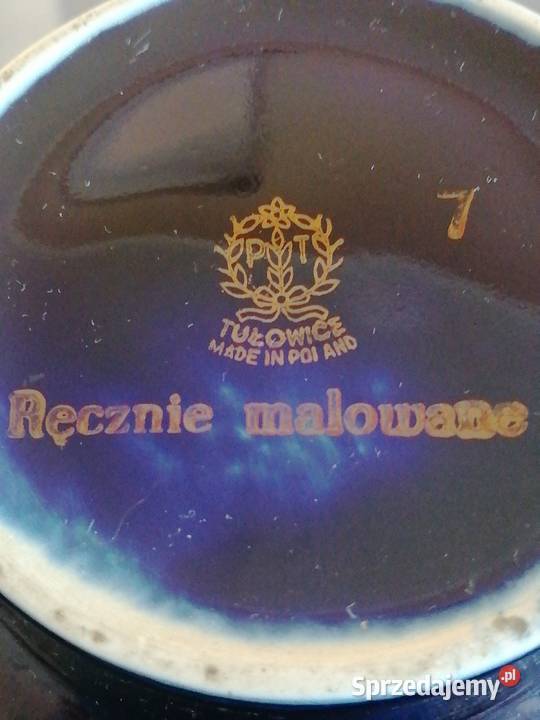 Wazon Duży Ceramiczny Kobaltowy Tułowice 1970 dolnośląskie Wałbrzych