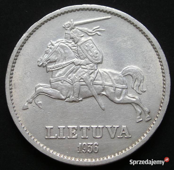 Litwa 10 litu 1936 SREBRO Książę Witold Vytautas Łódź