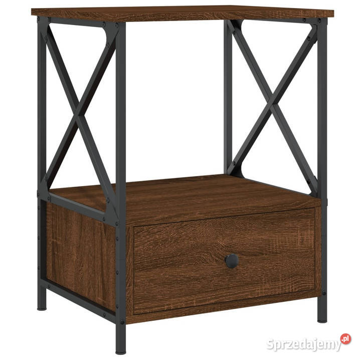 Stolik nocny brązowy dąb 50x41x65 materiał mazowieckie