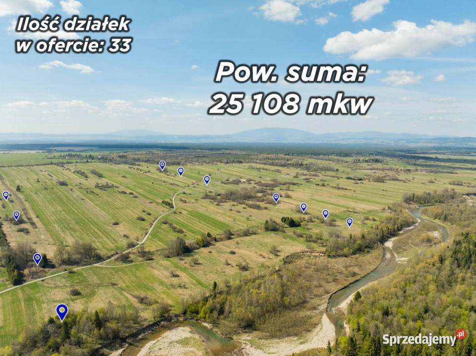 Działki rolne i leśne w Chochołowie 25zł/m2