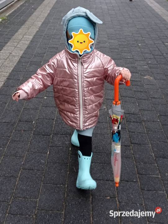 Unikatowa kurtka różowa błyszcząca metalik