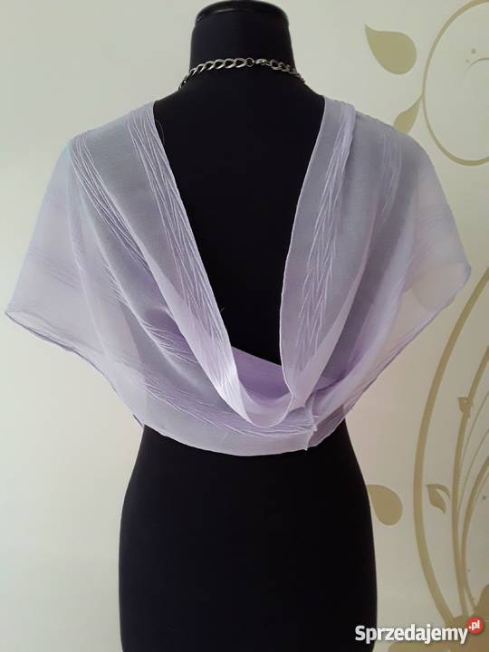 Lawendowy szal lekki z frędzlami Uniseks Warszawa