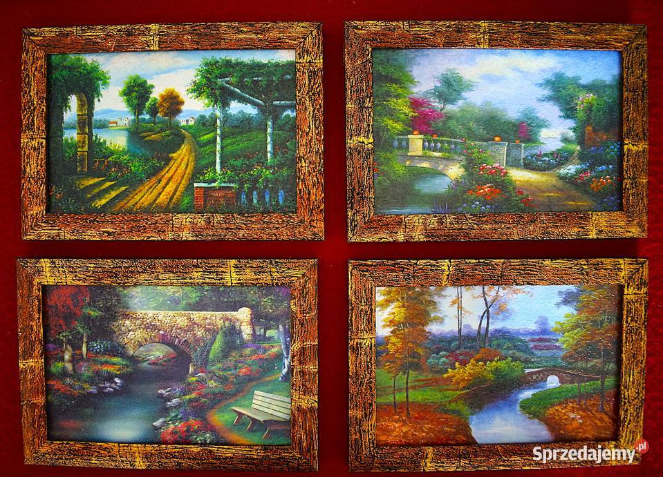 Małe reprodukcje malarskie klimatyczne pejzaże z Chełmno