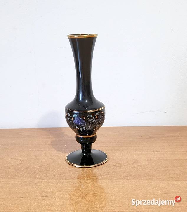 Flakon wazon szklany zdobiony Lata 70 te PRL Włodawa