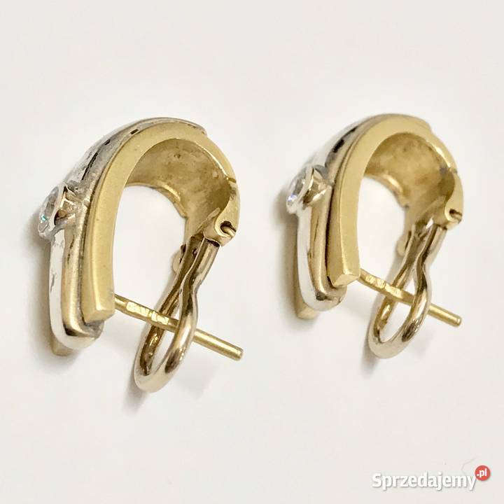 Złote KOLCZYKI 14K NOWOCZESNE STYLOWE Warszawa