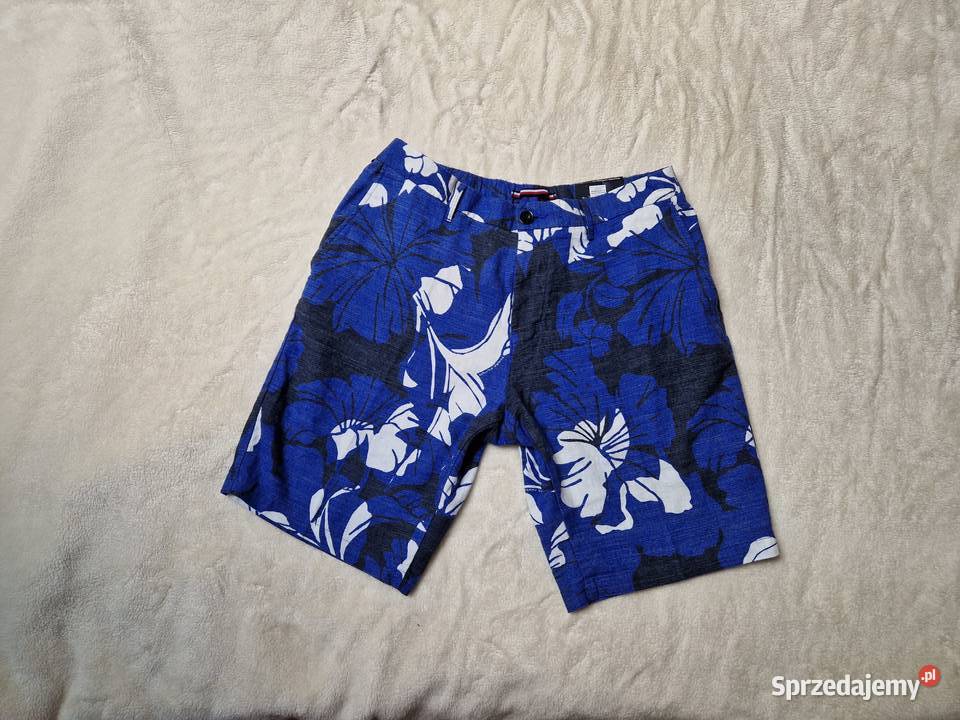 Nowe spodenki męskie chinosy lniane Tommy Bibice