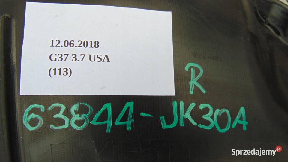 NADKOLE PRAWE LEWE PRZÓD TYŁ INFINITI G37 0713 Nowy Tomyśl
