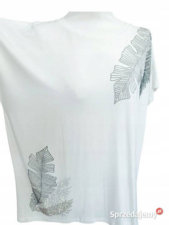 Luksusowa bluzka damska Cekiny koronki kamienie Bluzki i koszule