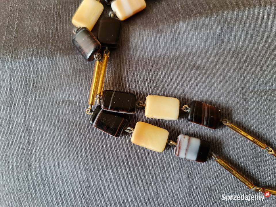 Biżuteria z okresu PRLu Korale z cyrkoniami