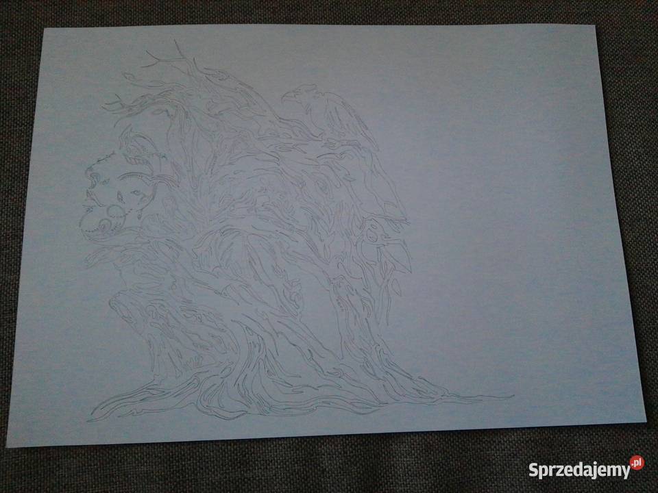 Rys twarze kobiet w drzewie blok tech A3 250gm2 Warszawa