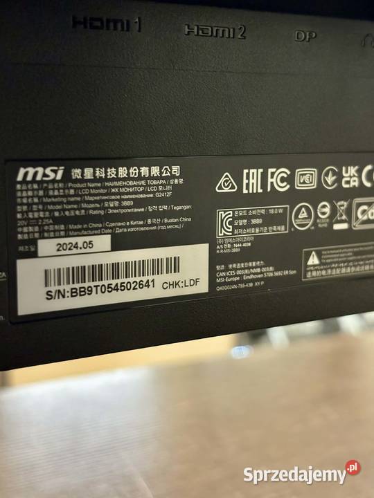 Monitor LED MSI G2412F 238 1920 x 1080 px IPS 24" Monitory i projektory Elbląg