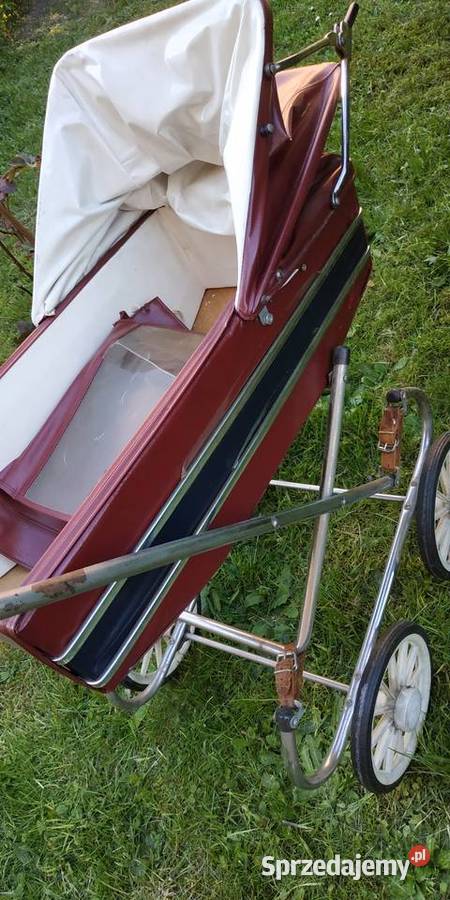 Czerwony unikalny z PRLu wózek lalek śląskie Knurów